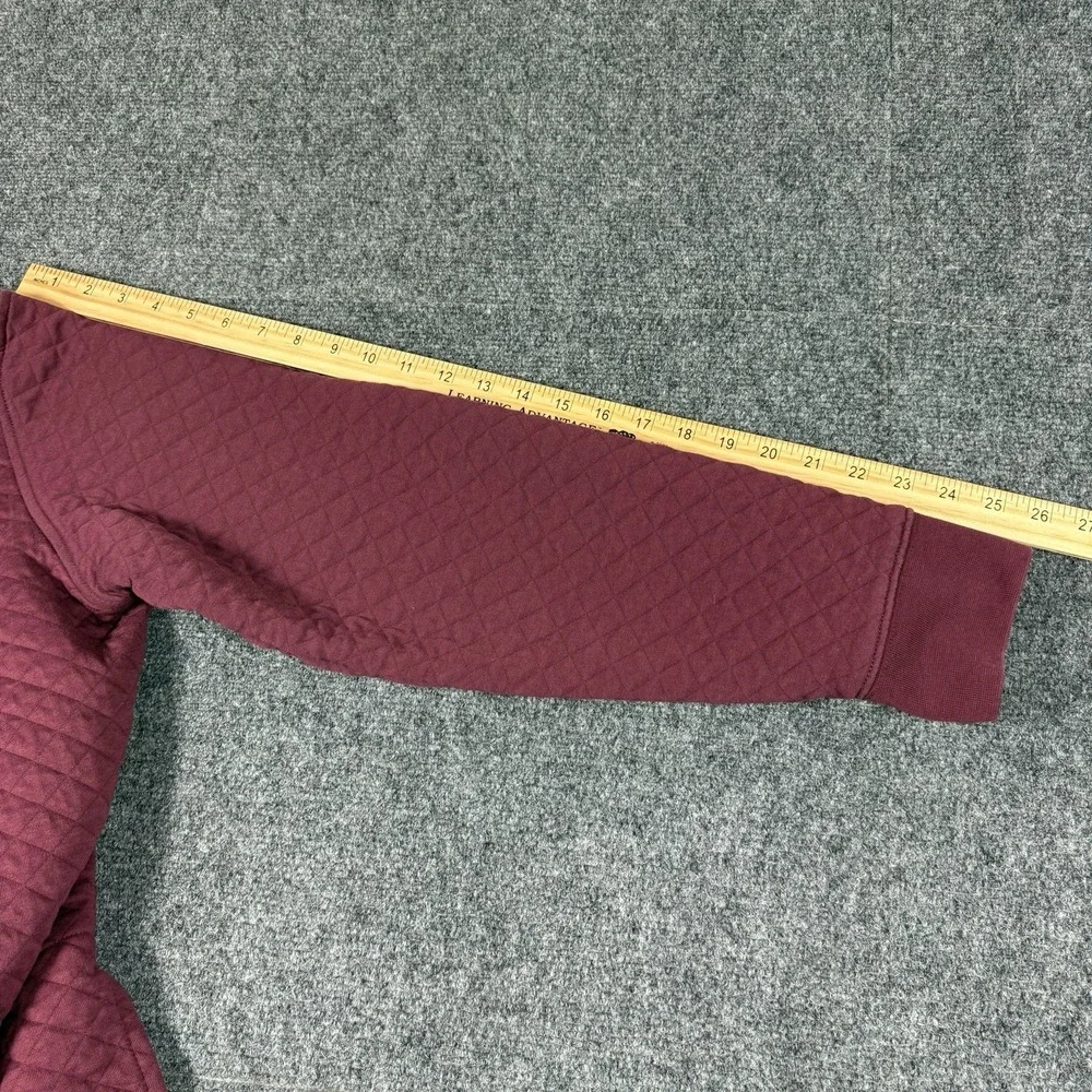 LL Bean Mens XL Traditional Fit Quilted Sweatshirt Snap Overshirt Shacket Maroon